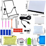 Diamond Painting A3 LED Light Pad Kit, LED Art Craft Tracing Light Pad Drawing Pad LED Light Box with USB Cable for Diamond Painting,Artist Drawing,Sketching,Animation,Cartoon and Tattoo