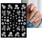 JMEOWIO 3D Embossed Flower Spring Nail Art Stickers Decals Self-Adhesive Pegatinas Uñas 5D Summer Floral Nail Supplies Nail Art Design Decoration Accessories 4 Sheets