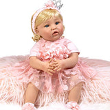 Paradise Galleries Reborn Toddler Crown Princess Doll, 20 inches, GentleTouch Vinyl, 7-Piece Doll Set