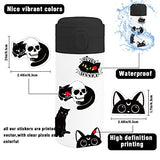 YUJUN 51 PCS Black Cat Stickers, Waterproof Vinyl Cute Ghost Black Cat Stickers Decals for Water Bottle Laptop Phone Scrapbooking Decor for Kids Teens Adults for Halloween Cat Party Supplies Decor