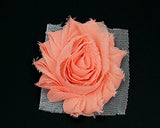 JLIKA 50 pieces Shabby Flowers - Chiffon Fabric Roses - 2.5" - Solids Color Mix - Single Flowers