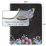 HARDCOVER Academic Year 2023-2024 Planner: (June 2023 Through July 2024) 8.5"x11" Daily Weekly Monthly Planner Yearly Agenda. Bookmark, Pocket Folder and Sticky Note Set (Midnight Butterfly)