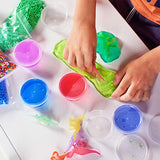 Dinosaur Slime Kit for Boys & Girls - 12 Colorful Premade Slime, 12 Glow in The Dark Dinosaur Toys, 2 Glow in The Dark Mixing Powder, 4 Glitter Powder, Ultimate DIY Crystal Slime Kit Gift for Boys
