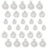 KeyZone 30 Pieces Silver Plated Spiral Bead Cages Pendants for Jewelry Making, 3 Sizes