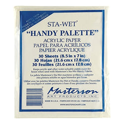 Masterson Sta-Wet Handy Palette pack of 30 handy palette acrylic paper 8 1/2 in. x 7 in.,White