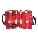 Btuty Concertina Accordion 20-Button 40-Reed Anglo Style with Carrying Bag (Red)