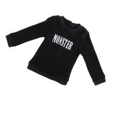 MonkeyJack Trendy Black Casual Round Neck Sweatshirt Pullover Top for 1/4 BJD SD DOD AS DZ Dolls Clothes