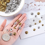 PAGOW 240pcs 8mm/10mm/12mm Spacer Beads Flower Bead Caps Jewelry DIY Findings for Necklace Bracelet Making(Antique Gold,Silver)