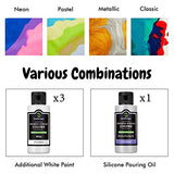 Pre-Mixed Acrylic Pouring Paint(60ml/2oz Bottles)，25 Colors Premium Pre-Mixed Ready to Pour High Flow Liquid Acrylic Pouring Paint Set for Canvas, Wood, Paper, Crafts, Tile, Rocks, Glass and stones
