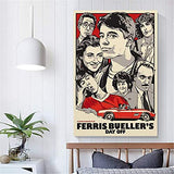 Canvas Painting Prints Ferris Bueller’s Day Off Posters Picture Classic Movies Wall Art for Living Room Bedroom Wall Decor No Frame 24x32inch