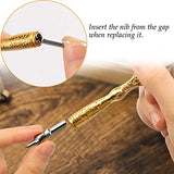 Antique Dip Pen with Ink Set-Hand Craft Copper Pen Calligraphy pens for Beginners Writing Pen Gift for Kids Friend Birthday ChristmasGift Art Decoration Set