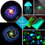 10 Color Glow In The Dark Pigment Powder with UV Lamp - Epoxy Resin Luminous Powder for Slime Kit,Skin Safe Long Lasting Self Glowing Dye for DIY Nail Art,Acrylic Paint,Fine Art, 0.7oz Each(Total 7oz)
