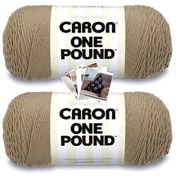 Caron One Pound Yarn - 2 Pack with Pattern Cards in Color (Taupe)