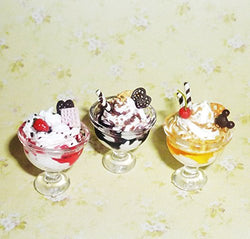 Desserts, ice cream, jelly, candy, chocolate, cookies, cream, sweet table. Dollhouse miniature (3 pieces) 1:12