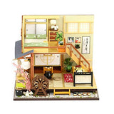 Dollhouse Miniature DIY Cabin Small House Forest Holiday Japanese Style Hut Dollhouse with Dust Cover Without Tools for Romantic Gift (Color Box)