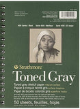 Strathmore 412-105 Spiral Toned Sketch Book 5.5"X8.5"-Gray 50 Sheets