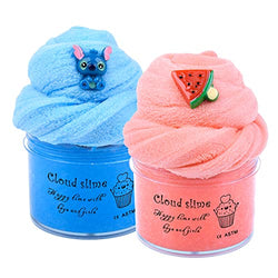 2 Pack Cloud Slime Kit, Fluffy Slime Toys for Girls and Boys, Soft and Non-Sticky Stress Relief Toy for Kids Education, Birthday Gift, Party Favor