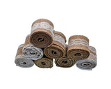 RayLineDo 8Pcs Natural Burlap Ribbon Rolls with White Laces for DIY Handmade Christmas Gift Wedding