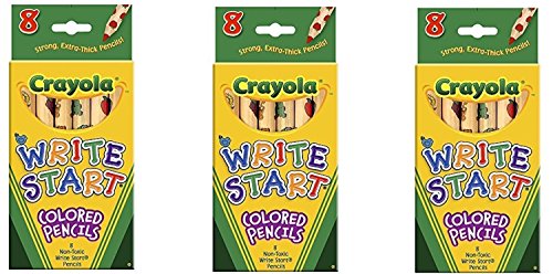 Bulk Buy: Crayola Write Start Colored Pencils 8/Pkg 68-4108 (3-Pack)