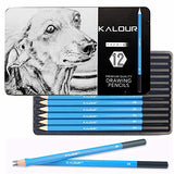 KALOUR Professional Sketching Drawing Pencils Set of 12 - Art Shading Pencil(8B-5H) - Tin Box - Ideal for Sketching,Drawing,Shading - for Beginners & Pro Artists