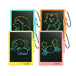 CARRVAS LCD Writing Tablet 4 Pack 10 Inch Colorful Drawing Pad for Kids Erasable Electronic Doodle Board Learning Toy Birthday Children's Day Gifts for 3 4 5 6 7 8 Years Old Kids Toddler