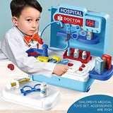Doctor Toy Kit for Kids,3 in1 Pretend Doctor Workbench ,with Lights, Sounds.27Pcs Electronic Stethoscope,Doctor Medical Play Toys Set.for 3.4.5.6 yrs Girls/boy