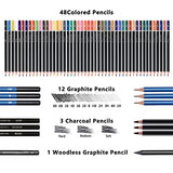 SUPTEMPO Drawing Pencils,72-set Sketch Pencils/Drawing Set Sketching Kit with A4 Sketch Book Colored Pencils, Graphite Pencils,Charcoal Pencils for Artists Adults Teens Beginner Coloring Set