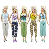 K.T. Fancy Set of 5 Quality Handmade Blouse + Trousers Pants Outfit Casual Wear for 11.5 Inch Doll Clothes Xmas Birthday Gift Present