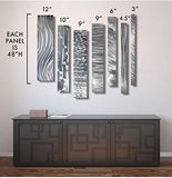 Statements2000 Contemporary Modern All Natural Etched Multi-Piece Metallic Wall Sculpture - Abstract Home Office Art Accent Painting - Divided Unison by Jon Allen