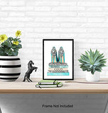 Tiffany Blue Designer Shoes Poster Print - Books of Louis Vuitton, Prada, Louboutin - Glam Home Decor - Designer High Heels - Fashion Design Wall Art - Glamour Wall Decor for Women - Luxury Gifts