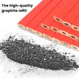 72Pcs Carpenter Pencils 7 inch Octagonal Red Hard Black Lead Carpenter Pencil Woodworking Marking Tool