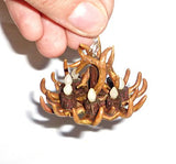 Chandelier of antlers. Dollhouse miniature 1 :12