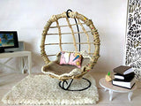 Miniature Hanging Chair. Dollhouse Swinging Seat for 12-inch BJD Dolls. 1:6 Scale