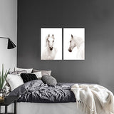 SUMGAR Wall Art Living Room Large Black and White Canvas Paintings Modern Horse Pictures Animal Prints Artwork Set of 2,16x24 inch