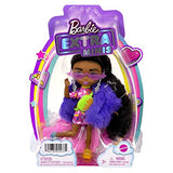 Barbie Extra Minis Doll #1 - Sprinkle-Printed Dress & Furry Coat