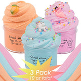 Tonlead 3 Pack Cloud Slime Kit, Cloud Slime Pack Super Soft Putty Non-Sticky Sludge Toys for Kids, Birthday for Girls and Boys (Pink & Orange & Navy Blue Cloud Slime)
