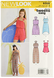 Simplicity New Look Sized for Tweens Easy Pattern 6389 Girls Sundress and Romper Sizes 8-10-12-14-16