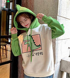 CRB Fashion Womens Teens Animal Anime Cute Emo Dinosaur Cosplay Cartoon Shirt Hoodie Hoody Top Jumper Sweater (Green)