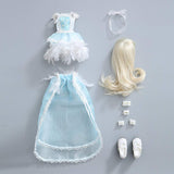 Y&D BJD Doll 1/4 41.5 cm 16.3 inch Blue Princess Skirt SD Dolls DIY Toy Children Birthday Gift Full Set + Makeup + Accessories