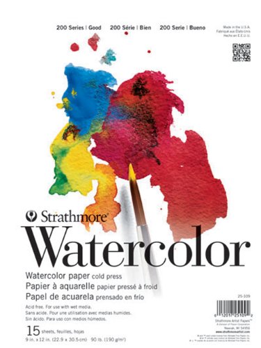 Strathmore STR-025-111 15 Sheet Cold Press Watercolor Pad, 11 by 15"
