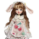 JRNDNIUO Cute BJD Dolls 1/6 SD Dolls 11.8 Inch Pretty Ball Jointed Doll with Full Set Including Wig Hair, Makeup, Eyes, Clothes, Shoes, Best Christmas Birthday Gift for Girls Kids