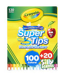 Crayola Super Tips Marker Set, Washable Markers, Assorted Colors, 120ct & 120 Crayons in Specialty Colors, Coloring Set, Gift for Kids, Ages 4, 5, 6, 7