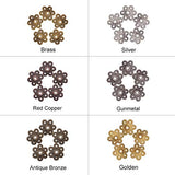 PandaHall Elite About 180 Pcs Tibetan Style Alloy Flower Petal Bead Caps Spacers 10x9.5x3mm for