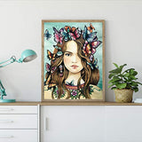 DCIDBEI Diamond Painting Golden Butterfly Girl,DIY Crystal Diamond Painting Rhinestone Embroidery Cross Stitch Kits Supply Arts Craft Canvas Wall Decor Stickers 12x16 inches