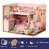Spilay DIY Miniature Dollhouse Wooden Furniture Kit,Handmade Mini Home Model with Dust Cover & Music Box ,1:24 Scale Creative Doll House Toys for Children Gift(Dream Angels) H06