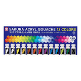 The laminate 13 in tube 12 color acrylic gouache (japan import) by Sakura Color