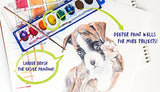36 Set Watercolor Paint Pack with Quality Wood Brushes 8 Colors Washable Water Colors Perfect for