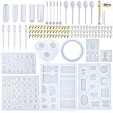 EuTengHao 229Pcs DIY Jewelry Casting Molds Tools Set More Than 120 Designs Contains 9 Silicone Jewelry Resin Molds with 70 Designs,1 Earring Molds with 25 Designs,2 Necklace Bear Molds,3 Diamonds Mold