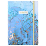 Journal/Ruled Notebook - Ruled Journal with Premium Thick Paper, 5.8" x 8.5", Hardcover with Back Pocket + Banded - Blue Gilding