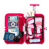 Beverly Hills American Doll Suitcase Luggage Travel Play Set, 16 Pieces